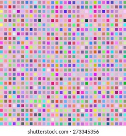 Vector Colorful  Abstract Squares on Grey Background. Mosaic Texture.