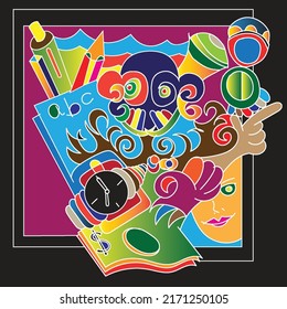 Vektorfarbiger abstrakter Bildschirmhintergrund, Design-Vorlage für Poster, Banner und Stoffdruck
