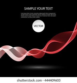Vector Colorful abstract waves on black background