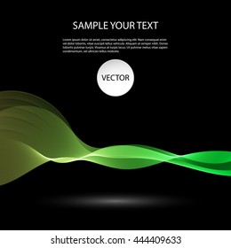 Vector Colorful abstract waves on black background
