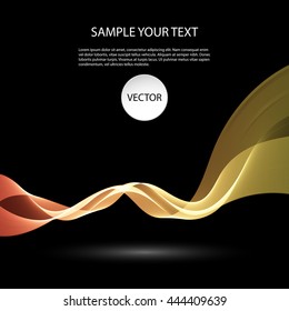 Vector Colorful abstract waves on black background