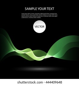 Vector Colorful abstract waves on black background