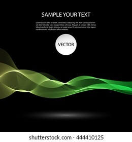 Vector Colorful abstract waves on black background