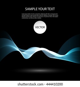 Vector Colorful abstract waves on black background