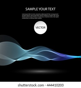 Vector Colorful abstract waves on black background