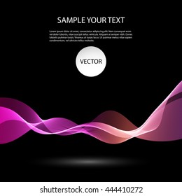 Vector Colorful abstract waves on black background