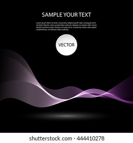 Vector Colorful abstract waves on black background