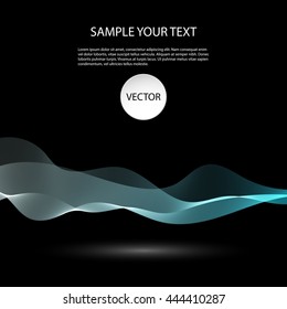 Vector Colorful abstract waves on black background