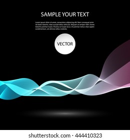 Vector Colorful abstract waves on black background