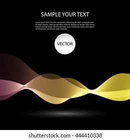 Vector Colorful abstract waves on black background