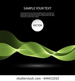 Vector Colorful abstract waves on black background