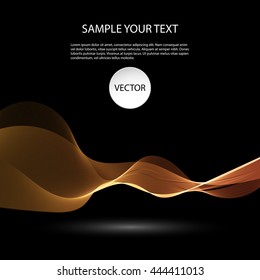 Vector Colorful abstract waves on black background