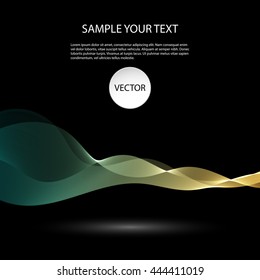 Vector Colorful abstract waves on black background