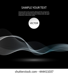 Vector Colorful abstract waves on black background