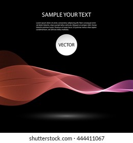 Vector Colorful abstract waves on black background