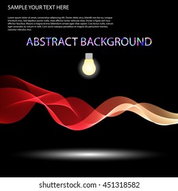 Vector Colorful abstract waves on black background