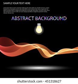 Vector Colorful abstract waves on black background