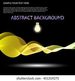 Vector Colorful abstract waves on black background