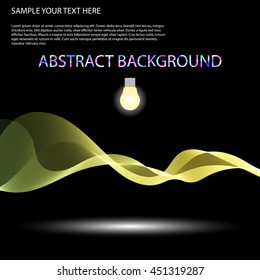 Vector Colorful abstract waves on black background