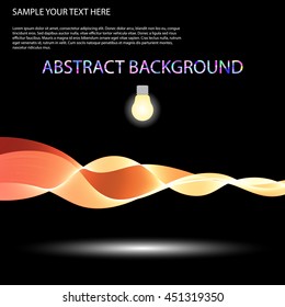 Vector Colorful abstract waves on black background