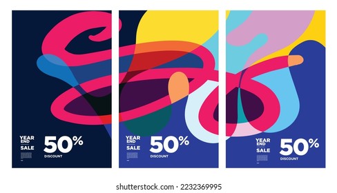 Vector colorful abstract year end sale background 2023