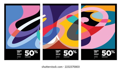 Vector colorful abstract year end sale background 2023