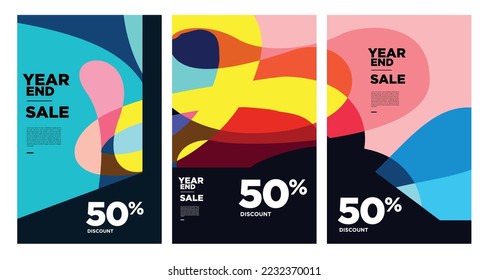 Fondo de venta de final de año abstracto de color vectorial 2023