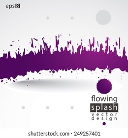 Vector colorful acrylic abstract spot, brush painted design element, graphic creative inky illustration scanned and traced.
