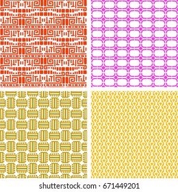 Vector colorful african ethnic pattern set for print