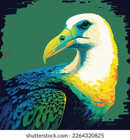 Vector colorful Albatross in pop art style