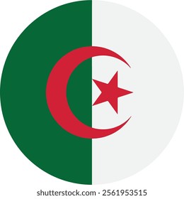 vector colorful algerian flag drawing