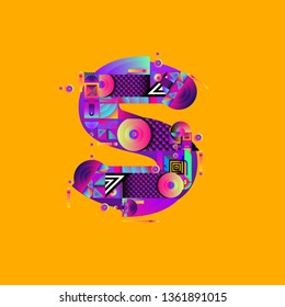 Vector colorful alphabet font letter S for logo, illustration, and background
