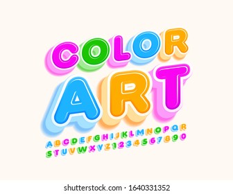Vector Colorful Alphabet Letters and Numbers. Creative trendy Font