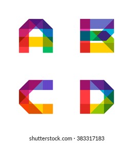 Vector Colorful Alphabet Made Overlapping Shapes Stock Vector (Royalty ...