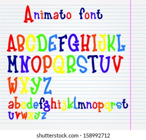 Vector colorful alphabet set