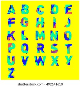 Vector of colorful alphabet. Unique fonts for design and illustration template. Typography for poster and headline publication.