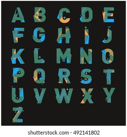 Vector of colorful alphabet. Unique fonts for design and illustration template. Typography for poster and headline publication.