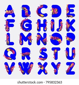 Vector of Colorful Alphabet. Unique Fonts For Design and Illustration. Colorful Rounded Letters.