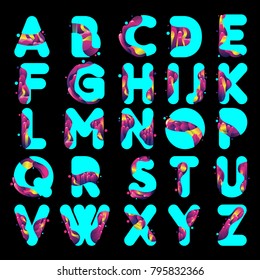 Vector of Colorful Alphabet. Unique Fonts For Design and Illustration. Colorful Rounded Letters.