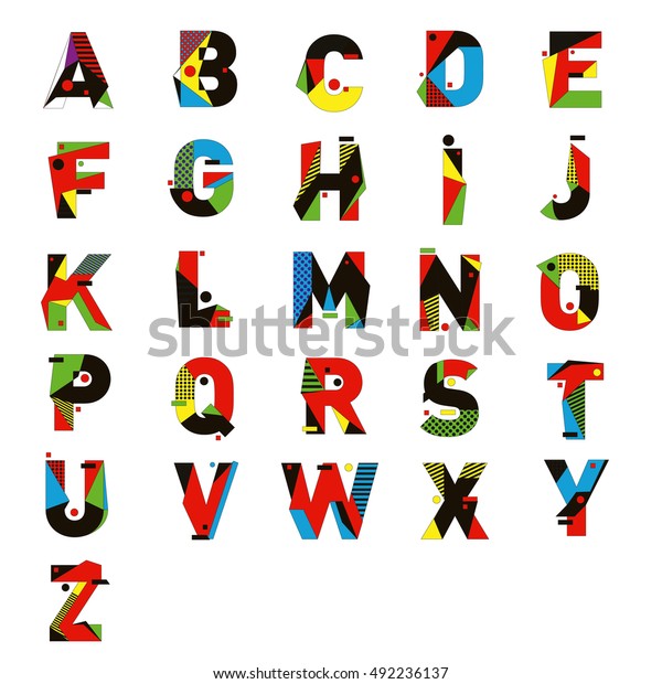 Vector Colorful Alphabet Unique Fonts Design Stock Vector (Royalty Free ...