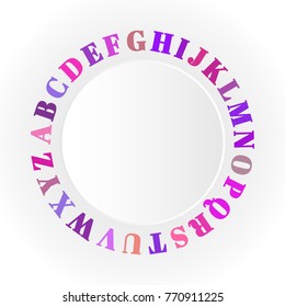 Vector colorful alphabet written in a circle