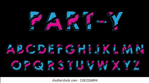Vector colorful  alphabet.Modern font set.