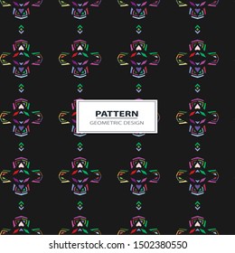 Vector colorful angular pattern. Ethnic collection, aztec stile, tribal art, can be used for wallpaper, cover fills, web page background, surface textures