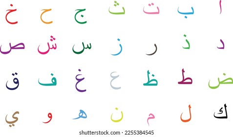 Vector of the colorful Arabic font