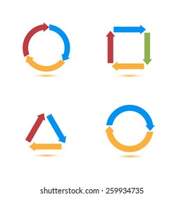Vector Colorful Arrow icon set for statistics, analytics, graphs, infographic, presentation