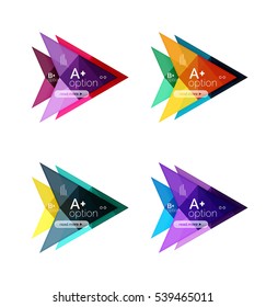 Opciones de flecha de color vectorial plantillas de infografía establecidas para diseño de flujo de trabajo, diagrama, opciones de número o diseño web