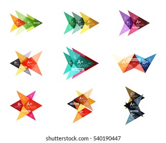 Vector colorful arrow option infographics templates set for workflow layout, diagram, number options or web design