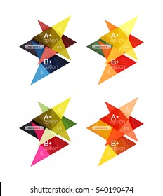 Opciones de flecha de color vectorial plantillas de infografía establecidas para diseño de flujo de trabajo, diagrama, opciones de número o diseño web