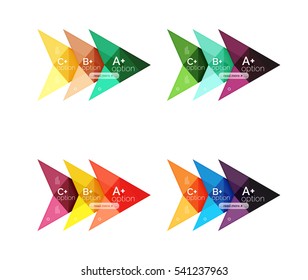 Vector colorful arrow option infographics templates set for workflow layout, diagram, number options or web design