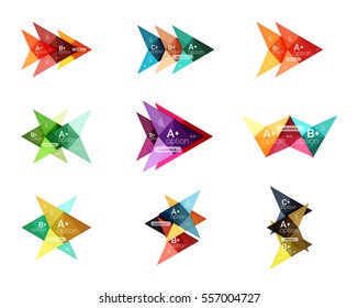 Vector colorful arrow option infographics templates set for workflow layout, diagram, number options or web design